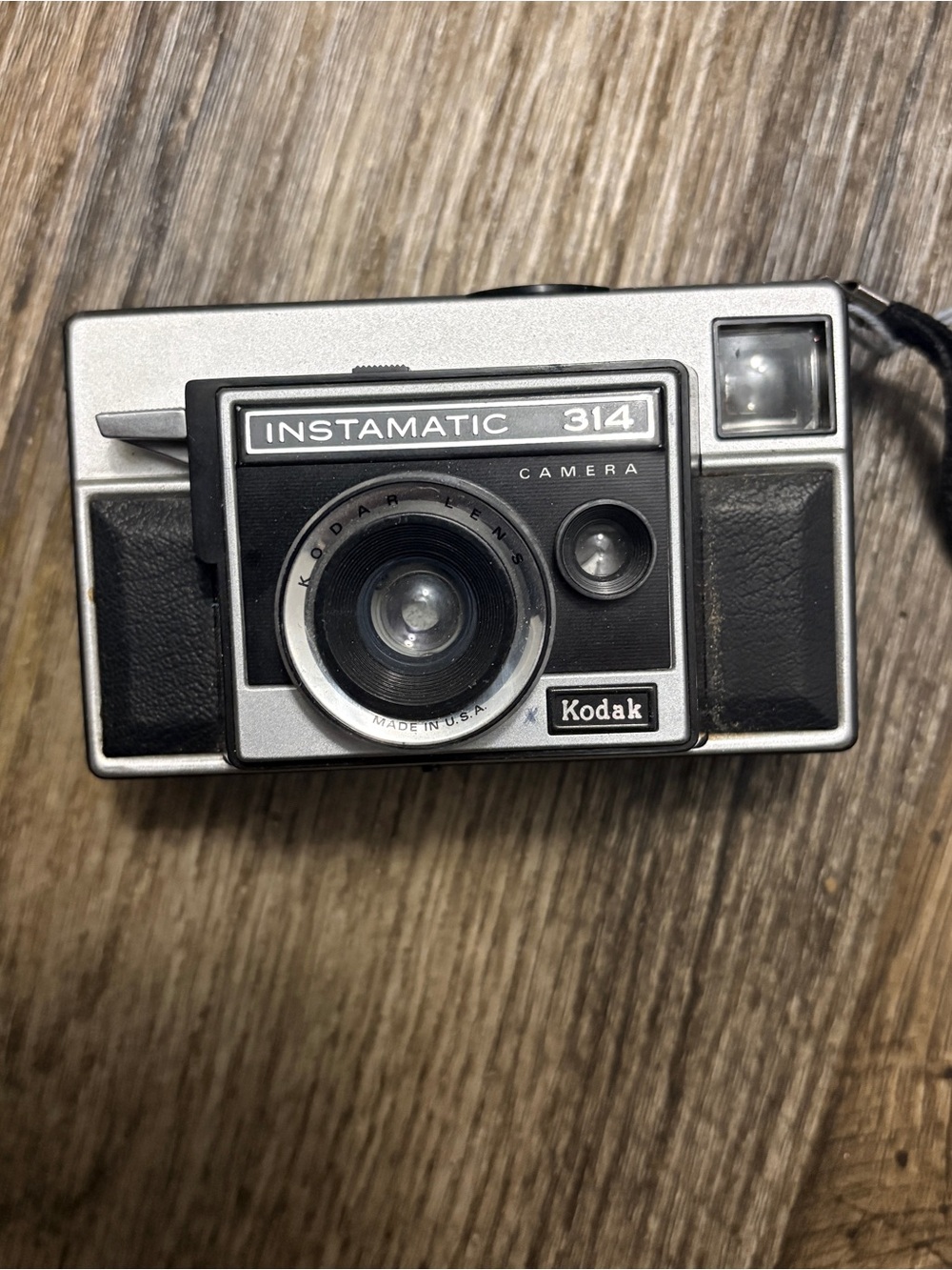 Kodak Instamatic 314 Camera in Black and Silver Finish
